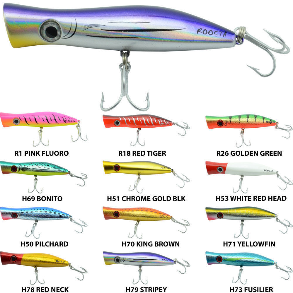 Halco Roosta Popper 105 Hard Body Surface Fishing Lure - Choose Colour  BRAND NEW