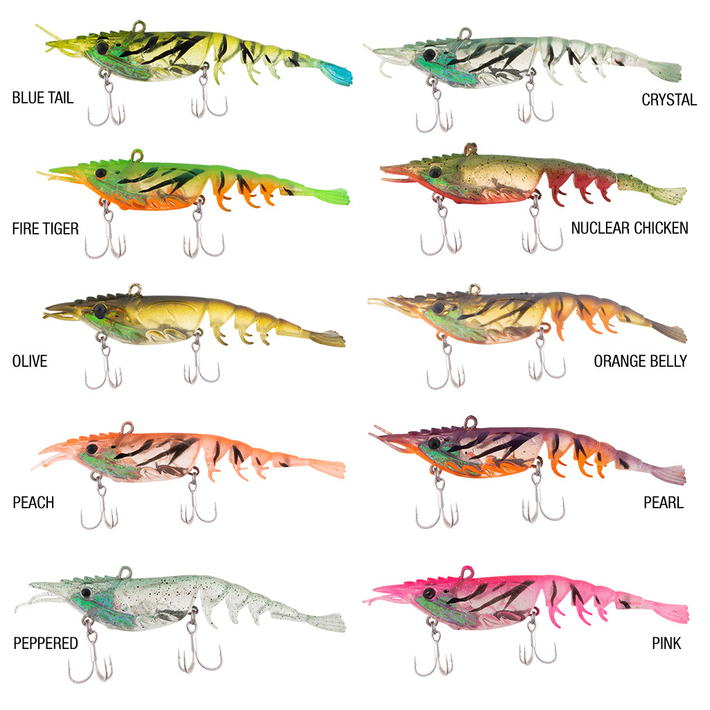 2pcs Shrimp Fishing Soft Lures Garnelen Köder mit Blei Jigkopf Haken Wobbler SP 