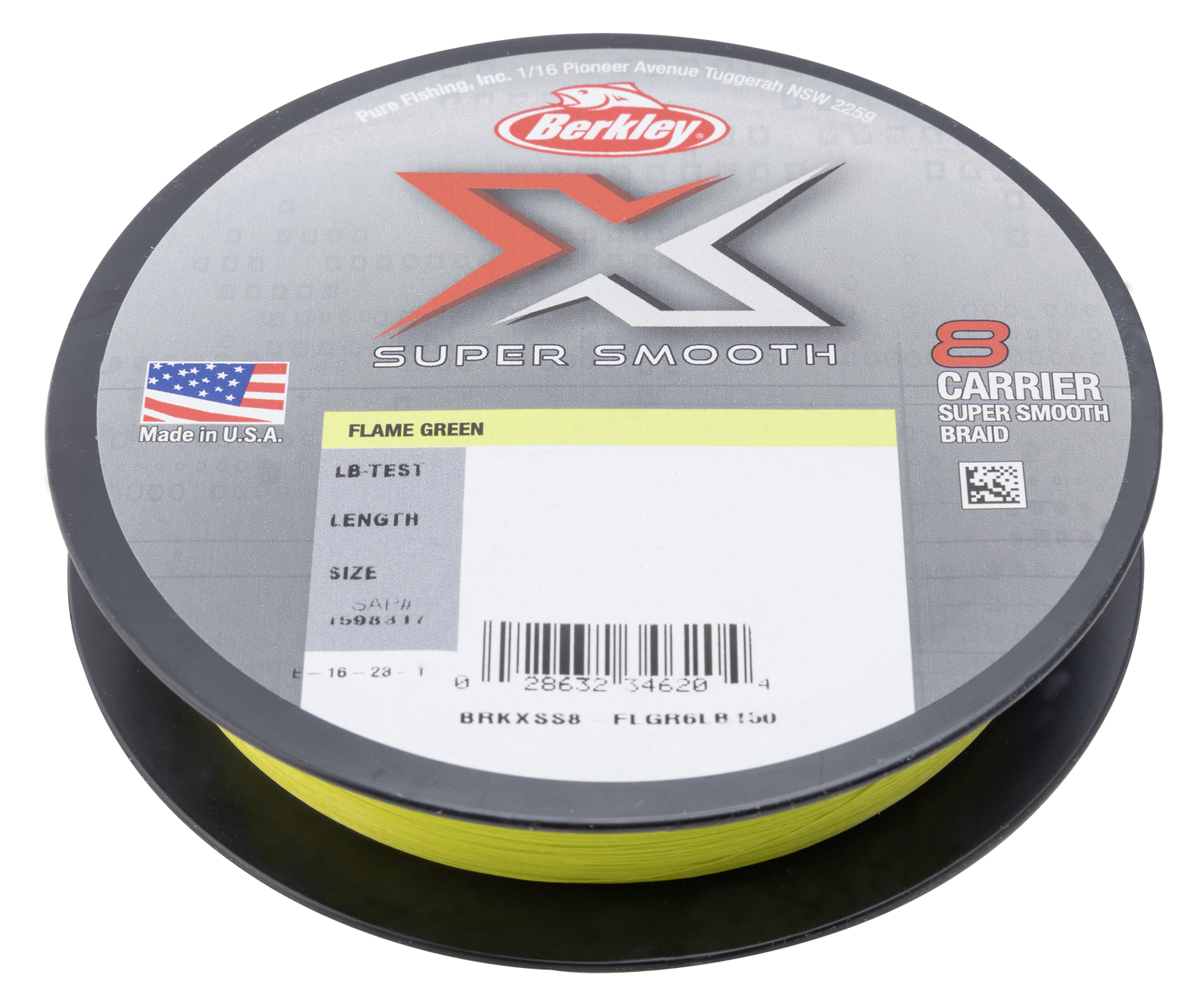 Berkley X Super Smooth x8 Braid Fishing Line 150m Flame Green