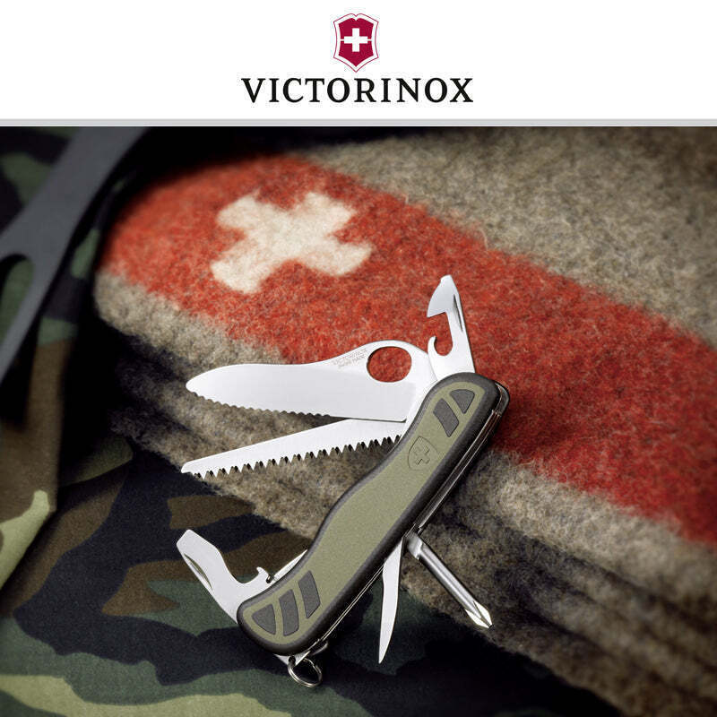 Victorinox Swiss Green Black One Hand Soldier's Knife 08