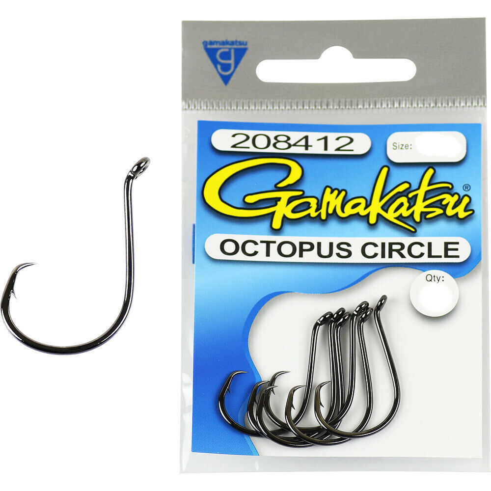 Gamakatsu Octopus Circle Fishing Hook Black (Standard Pack) - Choose Size  BRAND