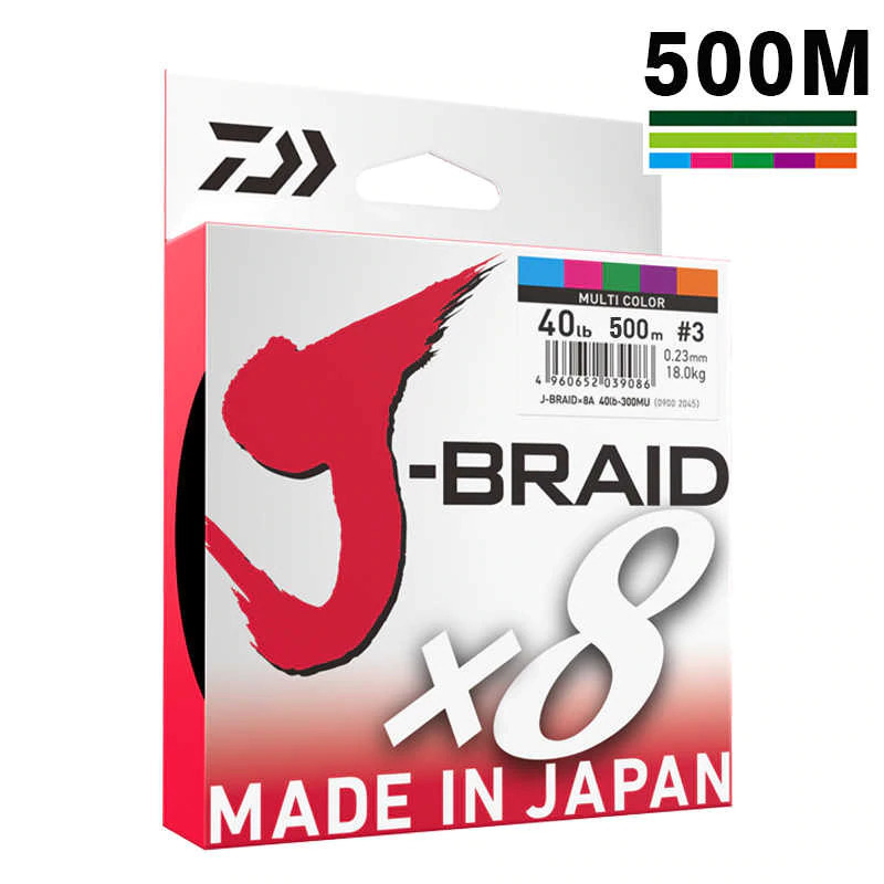 Daiwa J Braid x8 500m Multi-coloured Braided Fishing Line