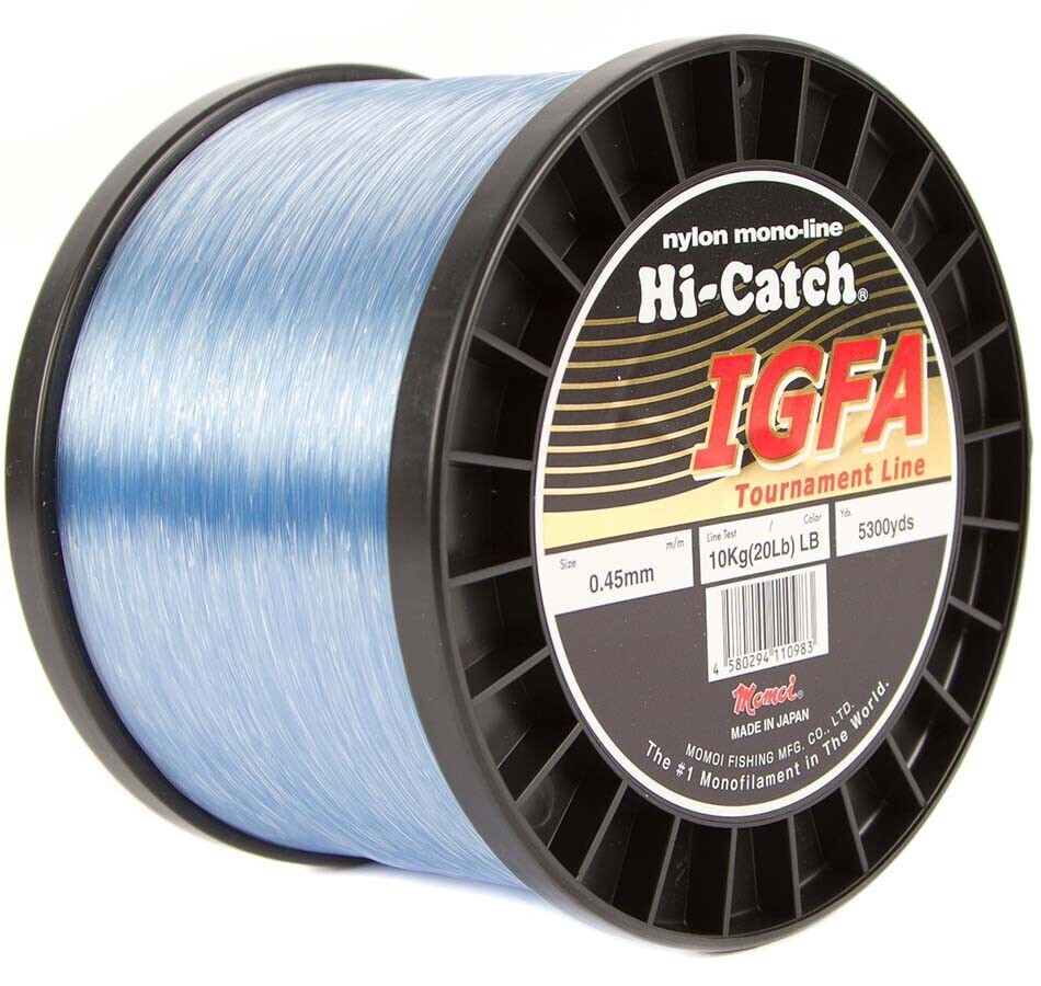 Momoi Hi-Catch IGFA Class Monofilament Sports Fishing Line in Light Blue