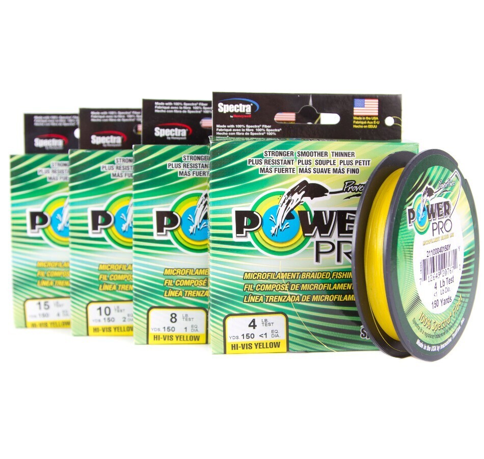 Shimano Power Pro Hi-vis Yellow Braided Fishing Line 5lb 150 Yds for sale  online