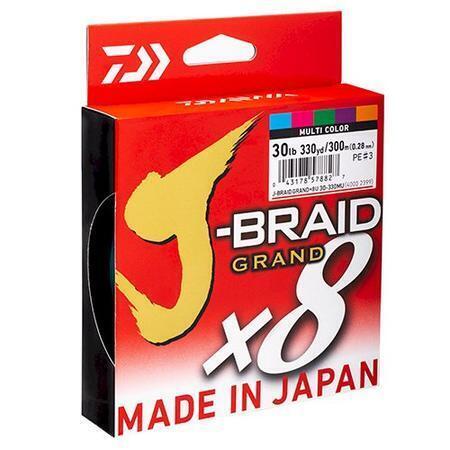 Daiwa J Braid X8 Grand Line Fishing Multicolour 50lb 300m 0.36mm Pe5 - for  sale online