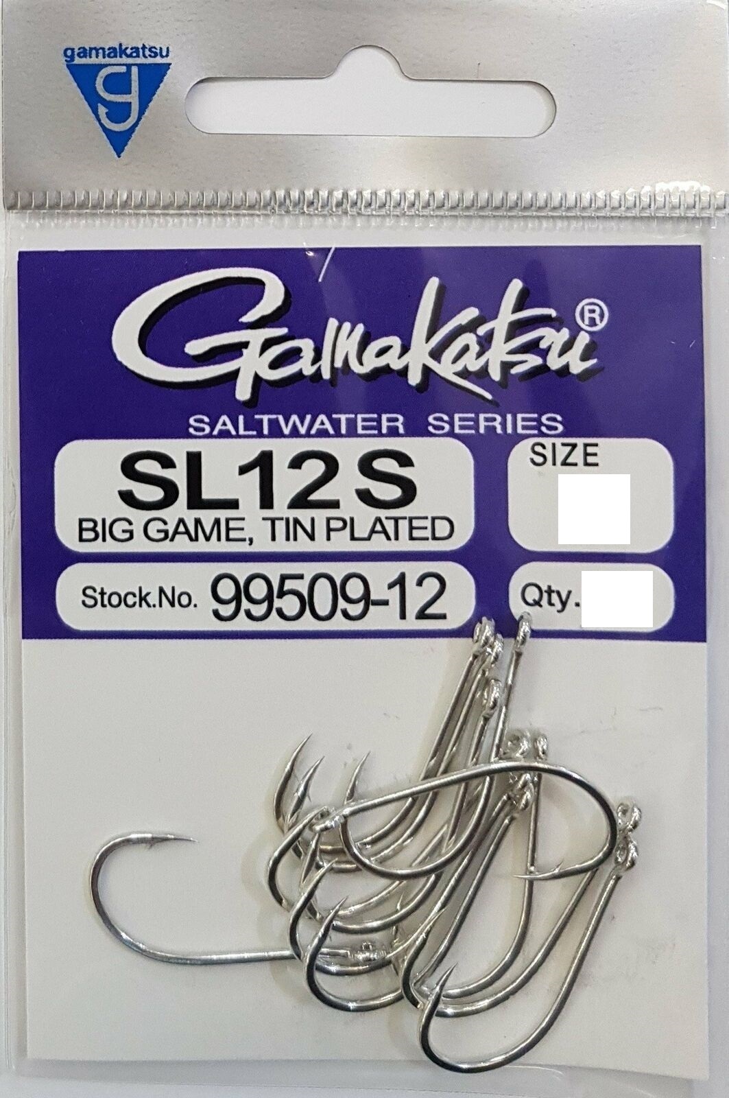 Hameçons Gamakatsu SL12S Big Game – Taille 2/0, étamé, Lot De 50, Neufs