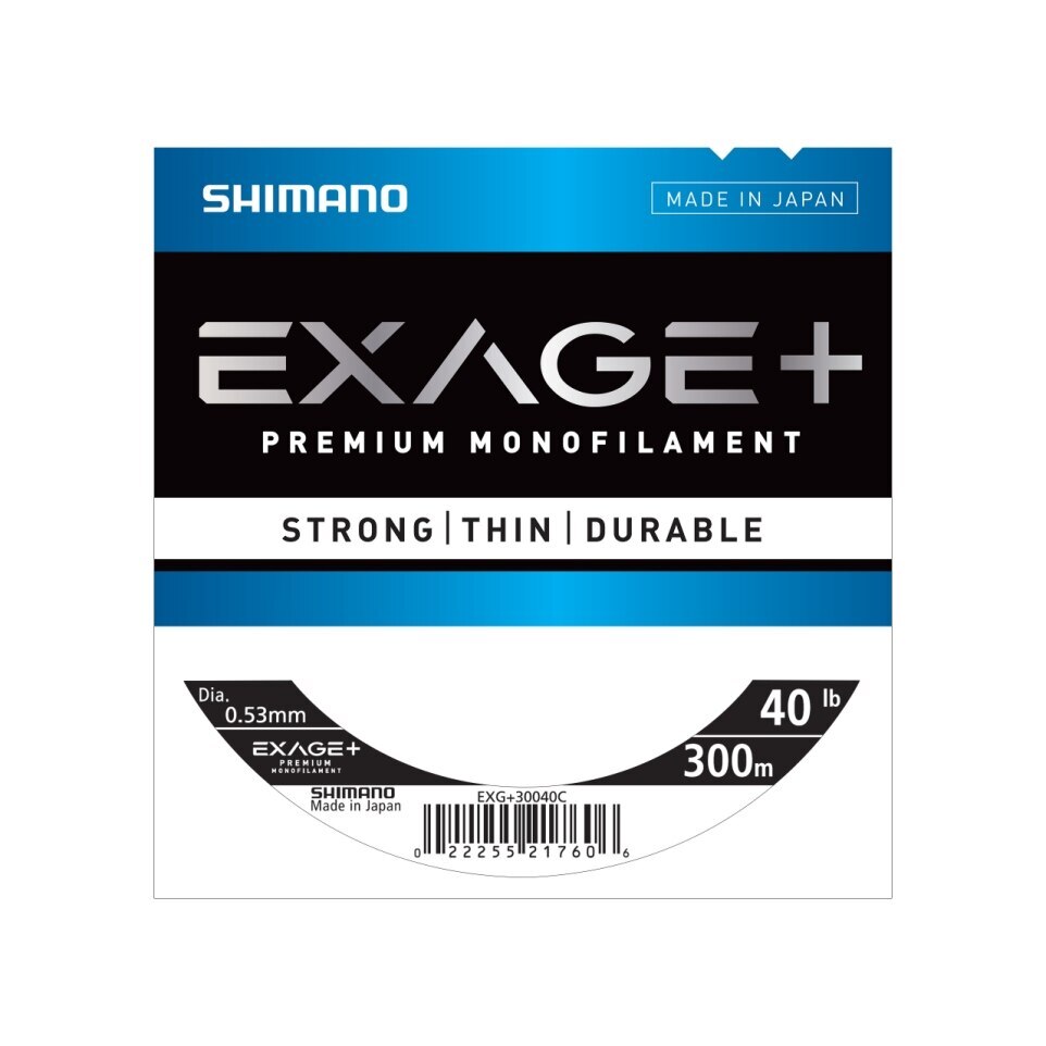 Shimano 300m Exage+ Premium Monofilament Fishing Line #40lb