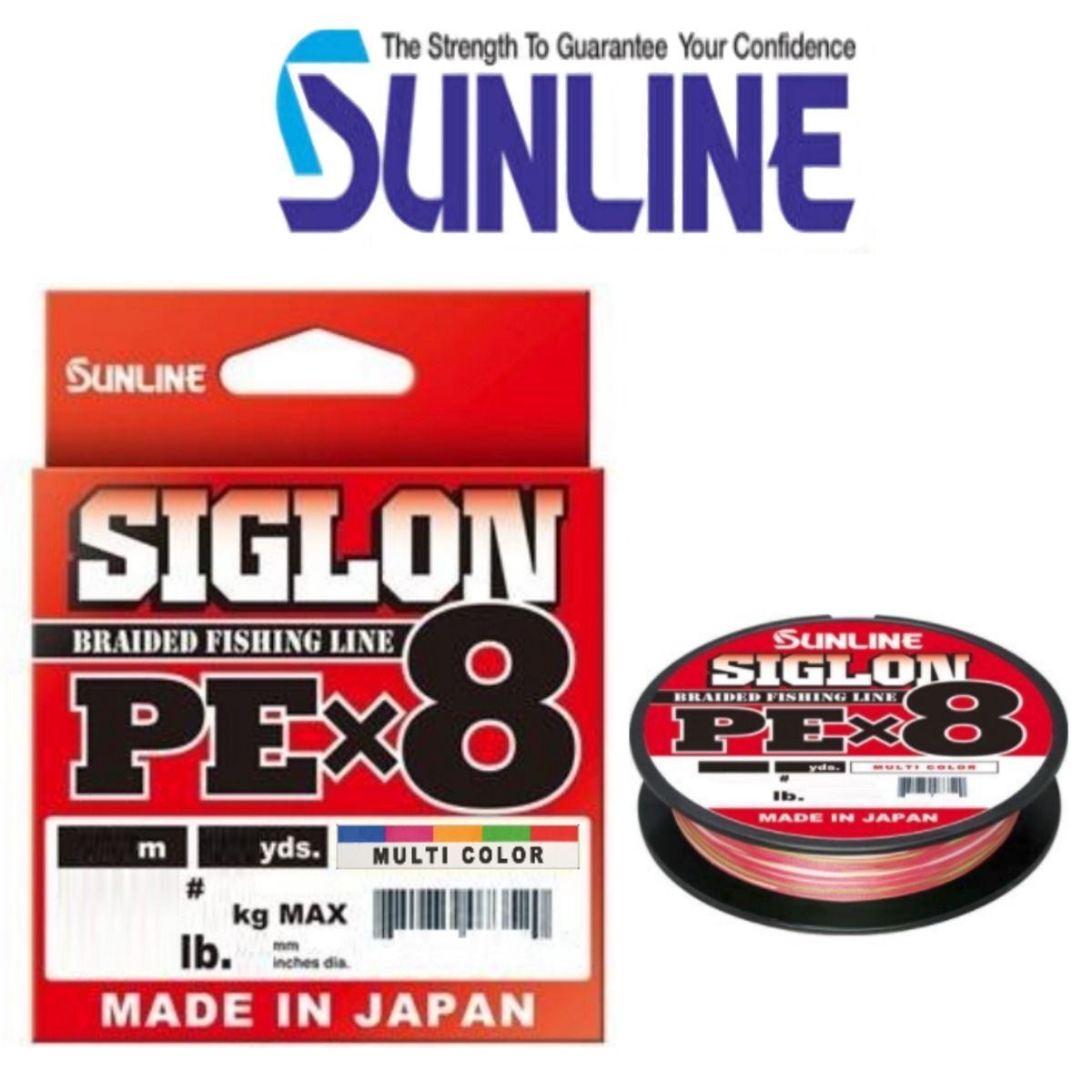 Sunline Siglon Braided Line X8 300M P.E 0.6 10LB Multi Color 2615 