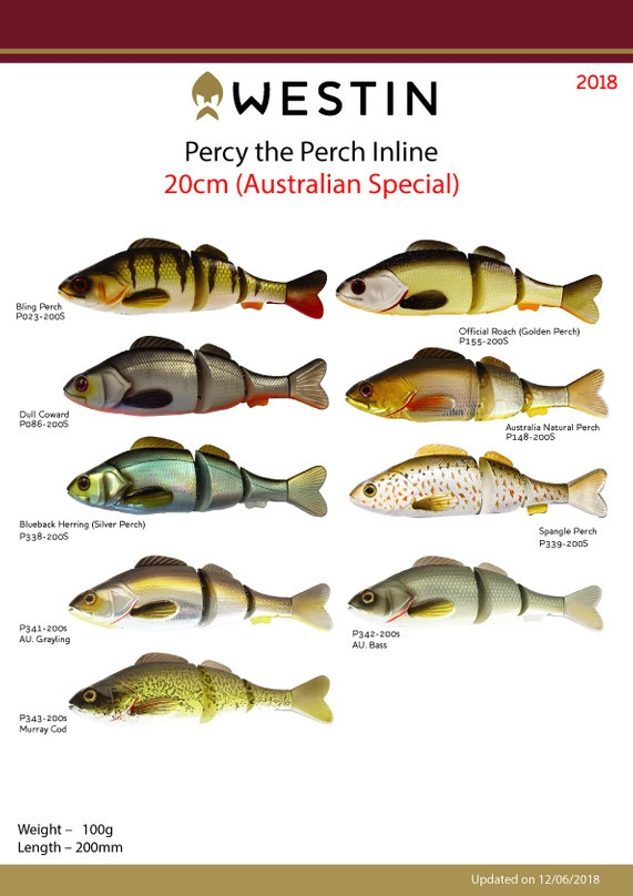 Westin Percy the Perch Hybrid Swimbait Fishing Lure Cod 
