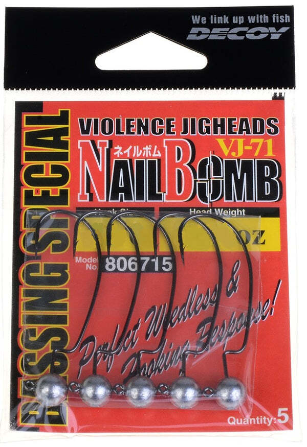 Decoy VJ71 Nail Bomb Weedless Fishing Jighead Choose Weight & Hook Size