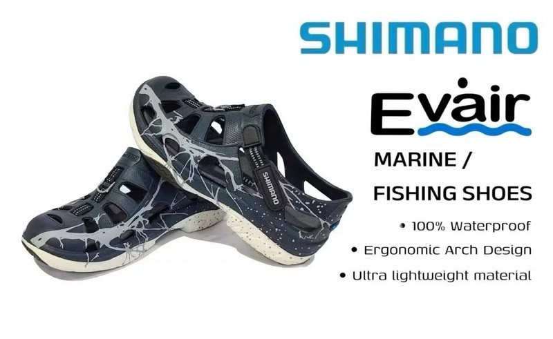 Shimano Evair Marine Fishing Shoes - Ultra-Lightweight EVA, Rubber Outsole - Choose Size & Color