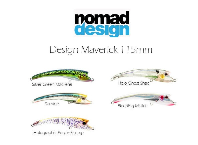 Nomad Design Maverick 115mm 21g Hardbody Floating Fishing Lure - Choose  Colour