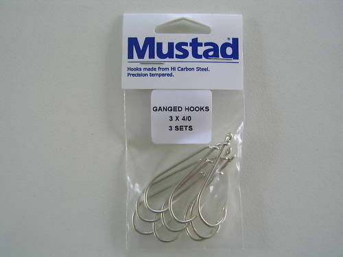 Mustad Pre-Rigged Ganged Fishing Hook 3 Sets - Choose Size