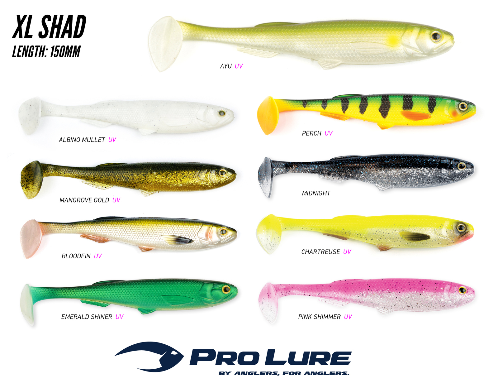 Pro Lure XL Shad 6" 150mm Soft Plastic Swimbait Fishing Lure ProLure
