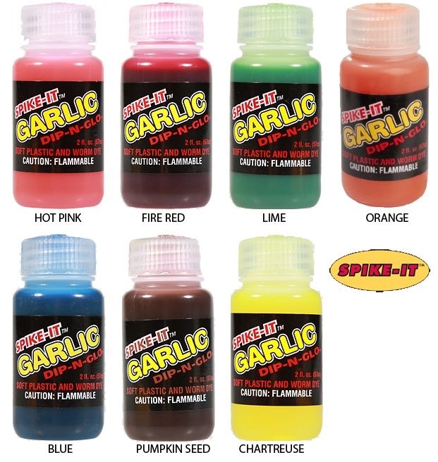 SPIKEIT DipNGlo Soft Plastic Fishing Lure Dye Garlic Flavour Choose Colour