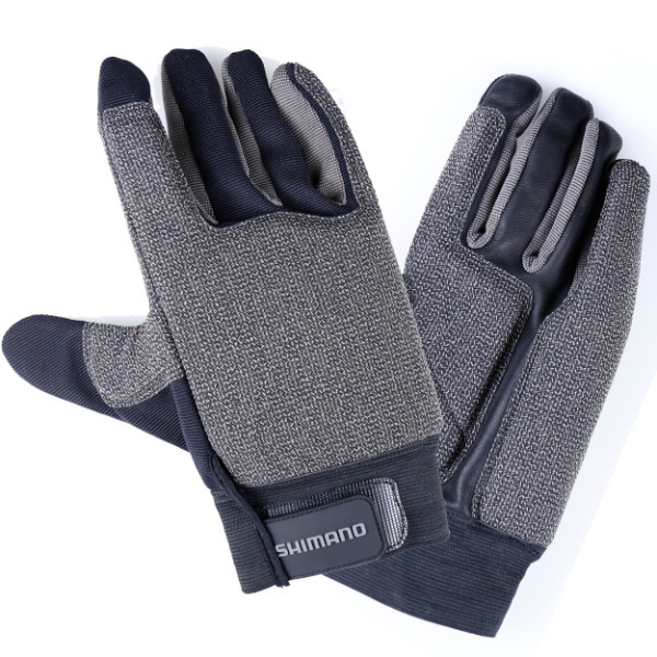 Shimano 2021 Grey Black Offshore Tracing Fishing Gloves Choose Size