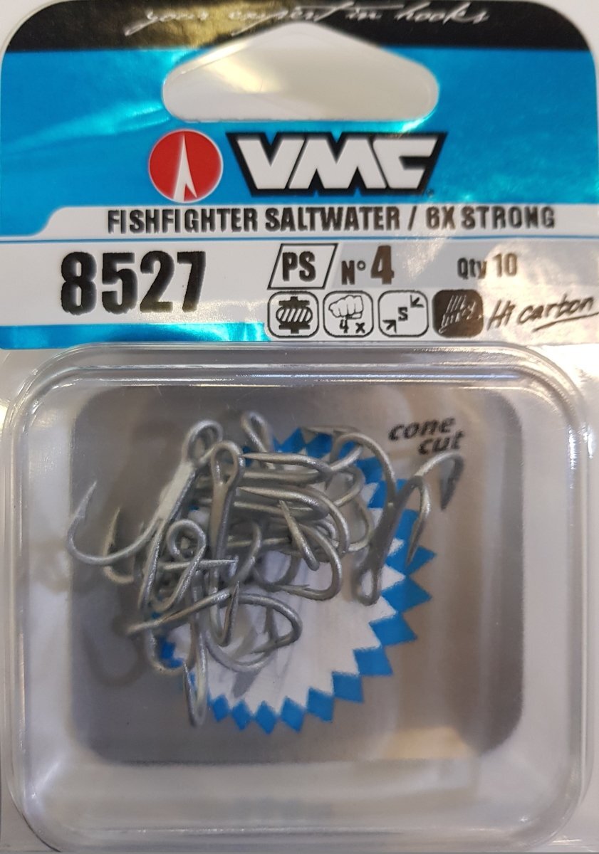 VMC 8527 FishFighter Forged 6x Strong Treble Fishing Hook 10pk #5/0