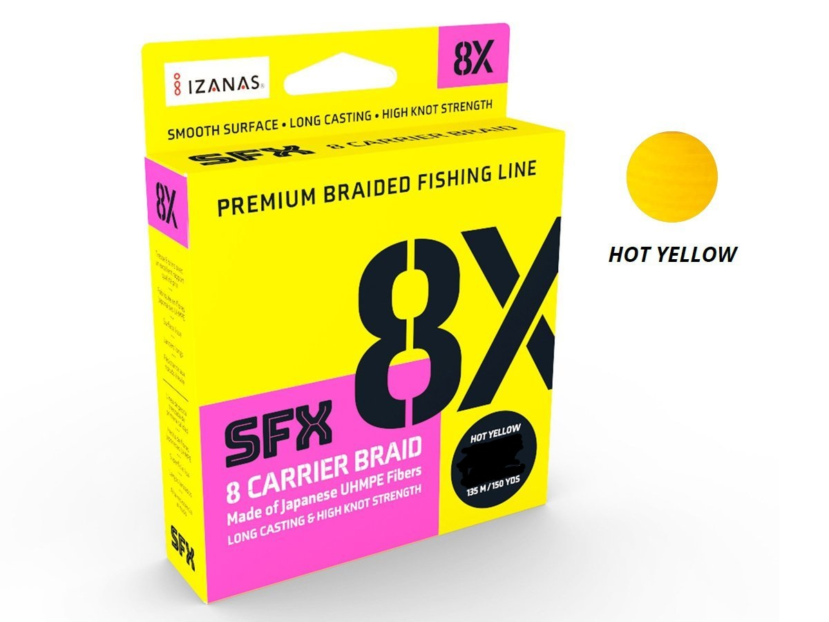Sufix 2021 SFX 8x Braid Fishing Line #6Lb 150 yds Yellow