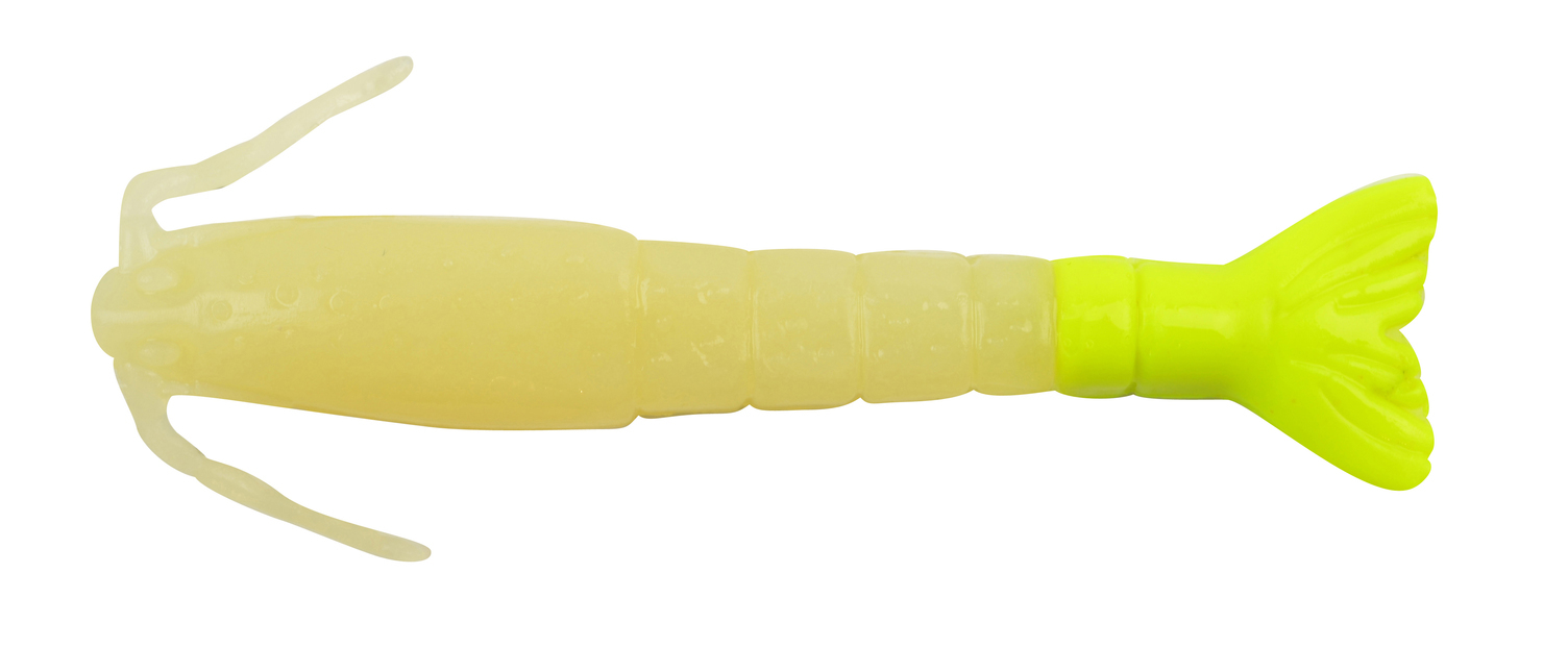 Berkley Gulp Saltwater Shrimp Bait (glow/chartreuse 4-inch) for sale online
