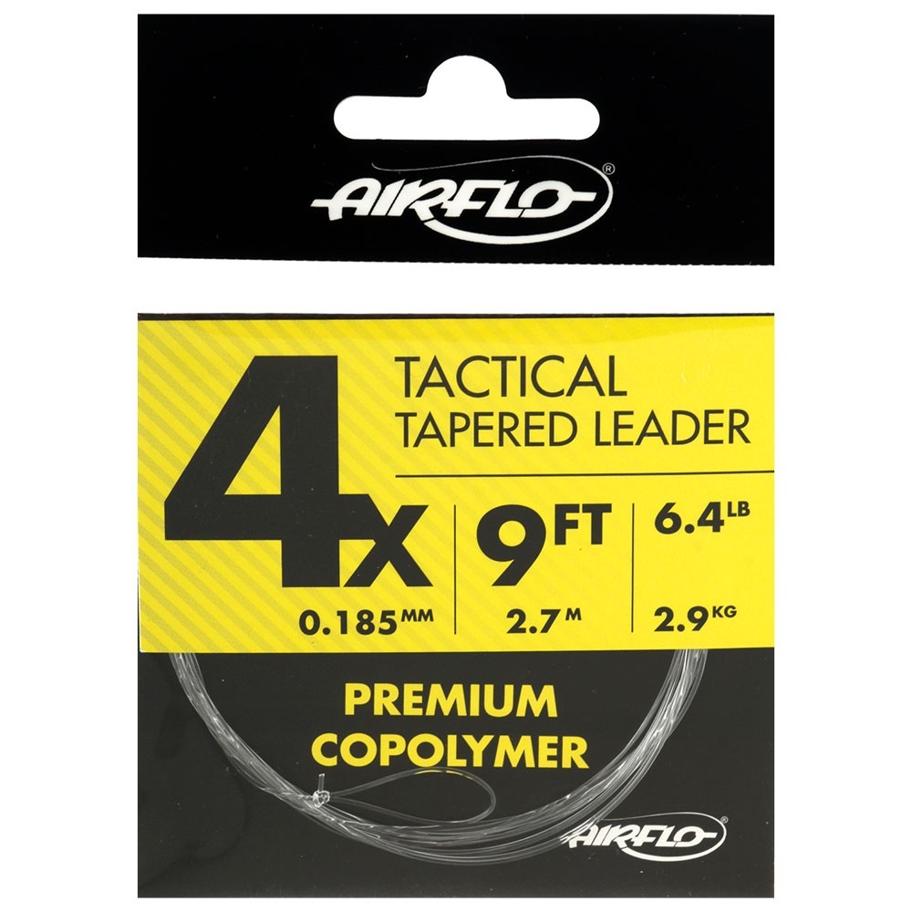 Airflo Tactical Co-Polymer Tapered 9ft Fly Fishing Leader #4X 6.4lb