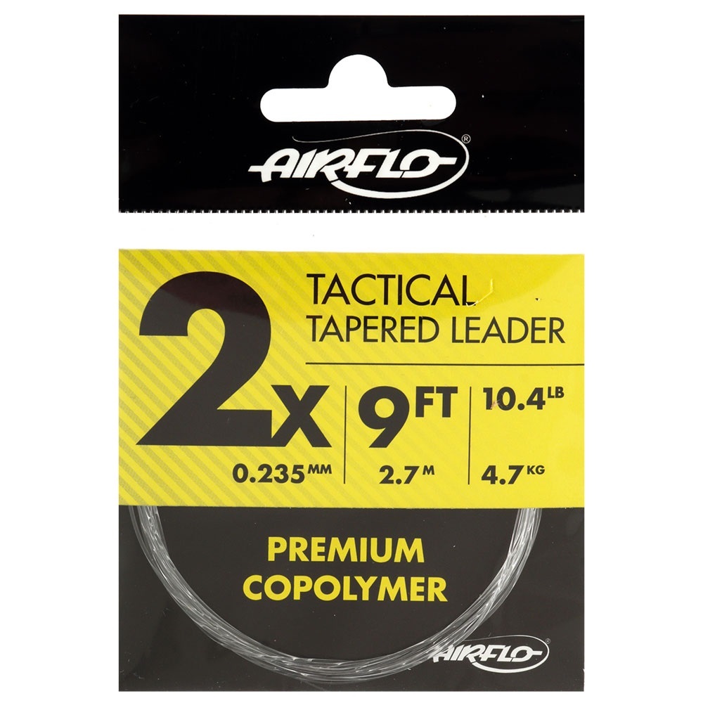 Airflo Tactical Co-Polymer Tapered 9ft Fly Fishing Leader #2X 10.4lb