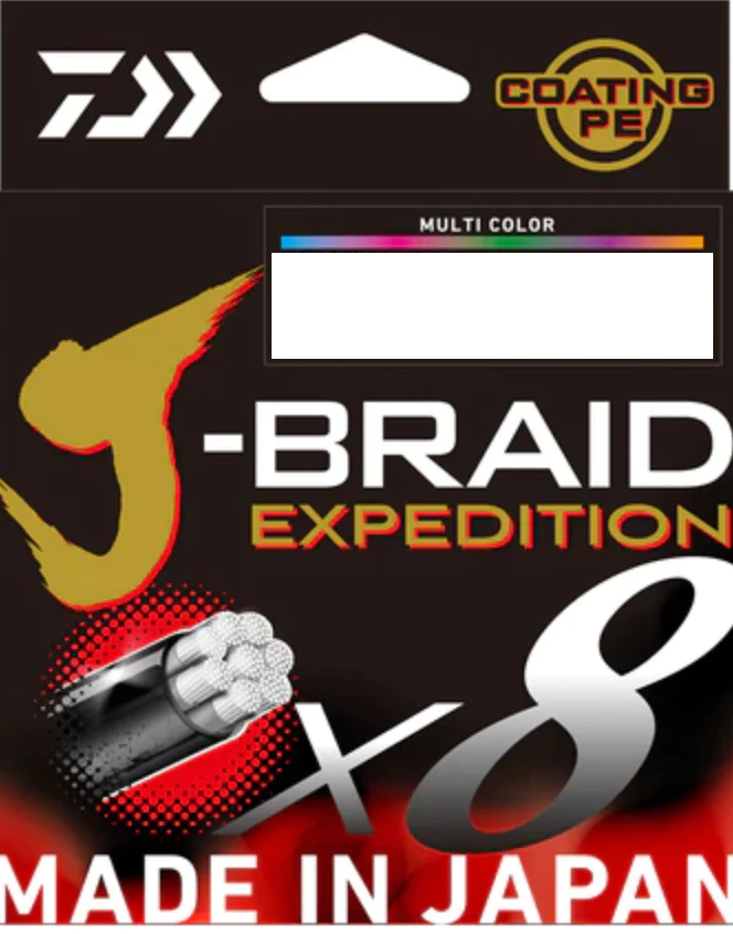 Daiwa J Braid Expedition x8 300m Multi Colour Braid Fishing Line #30lb