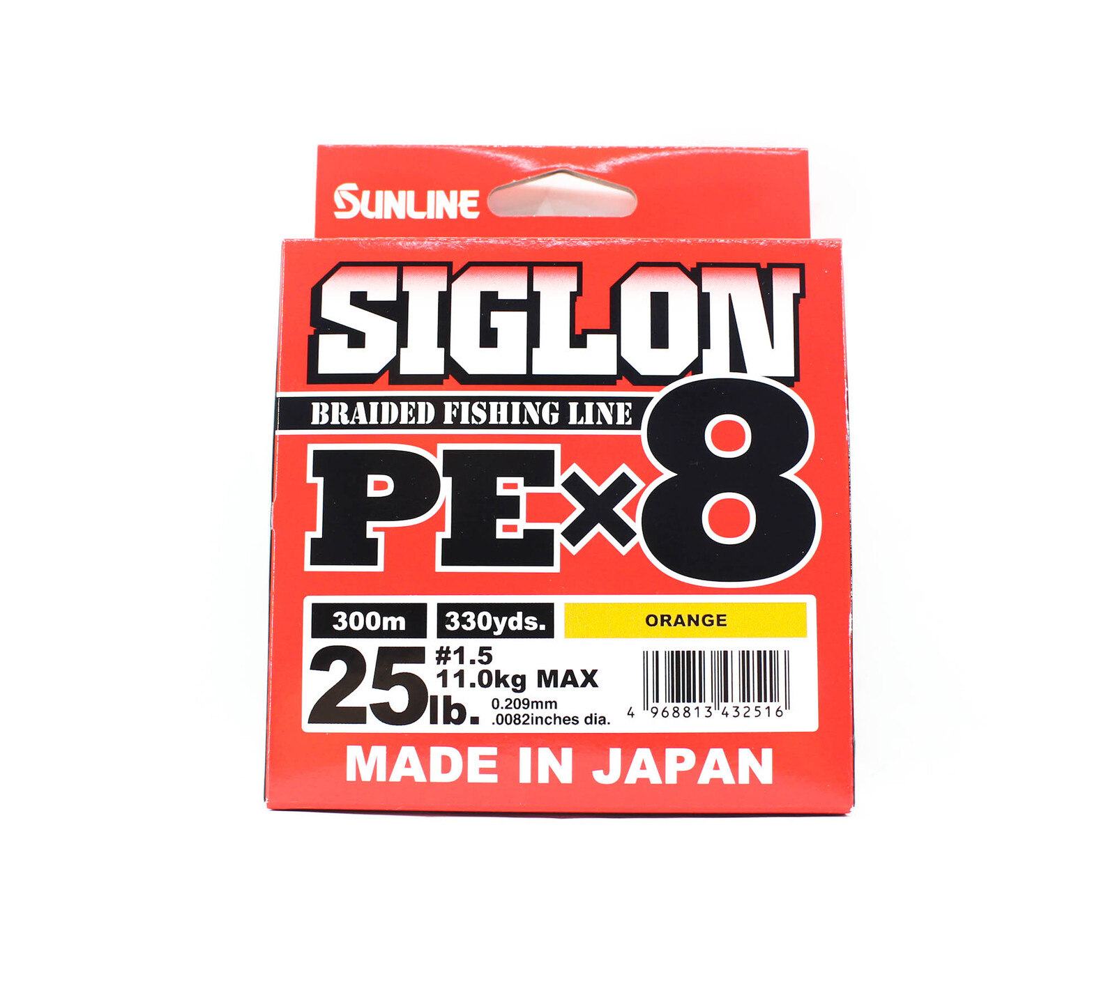 Sunline Siglon PE x8 Braid Fishing Line 300m Orange #25lb