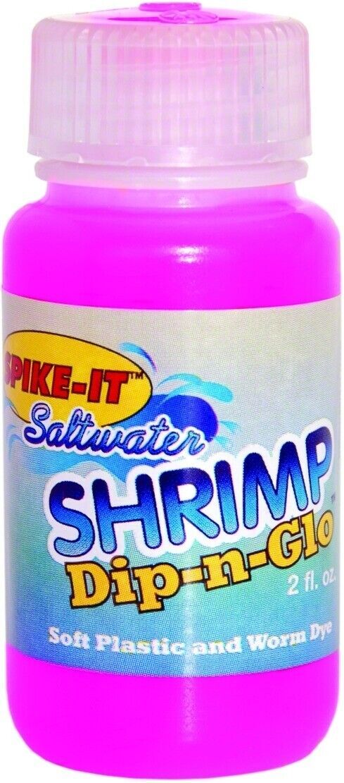 SPIKE-IT Dip-N-Glo Soft Plastic Fishing Lure Dye Shrimp Flavour #Hot Pink