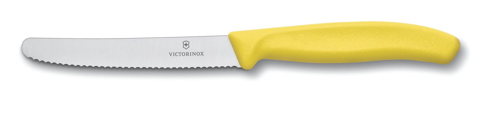 Victorinox Classic Serrated Wavy Edge Steak & Tomato Knife Round Tip 11cm  #Yellow