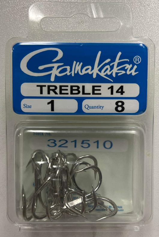 Gamakatsu 14 Treble Fishing Hook - Choose Size