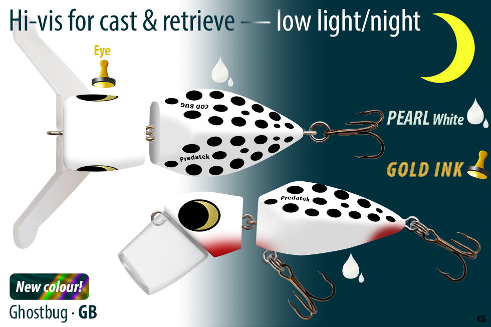 Details about   Predatek CR90 Cod Bug 'R Clear Bib 90mm 30g Floating Fishing Lure Choose Colou