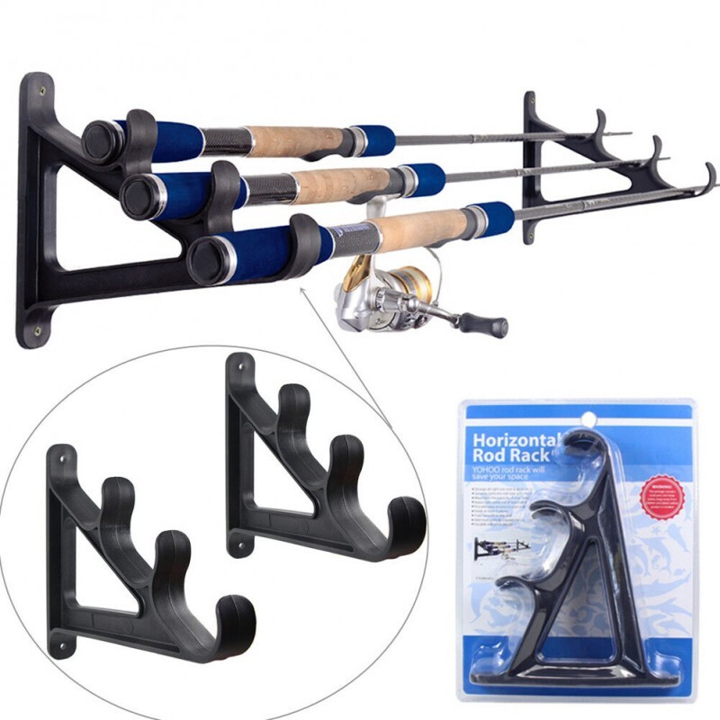2X Fishing Pole Rod Leaning Rest Rail Mount Rubber Holder Safety