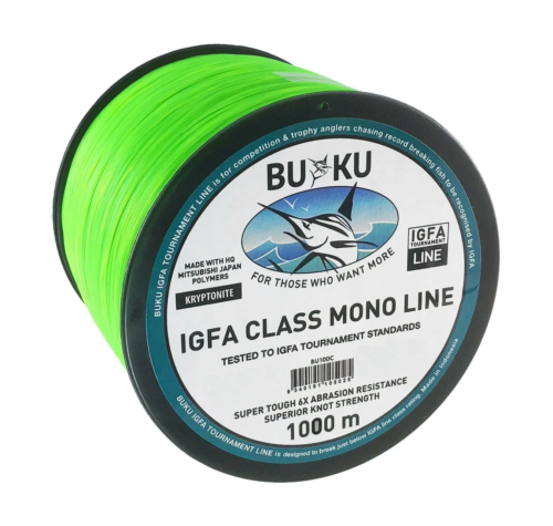 Buku IGFA Class 1000m Kryptonite Monofilament Fishing Line - Choose Lb  Tested