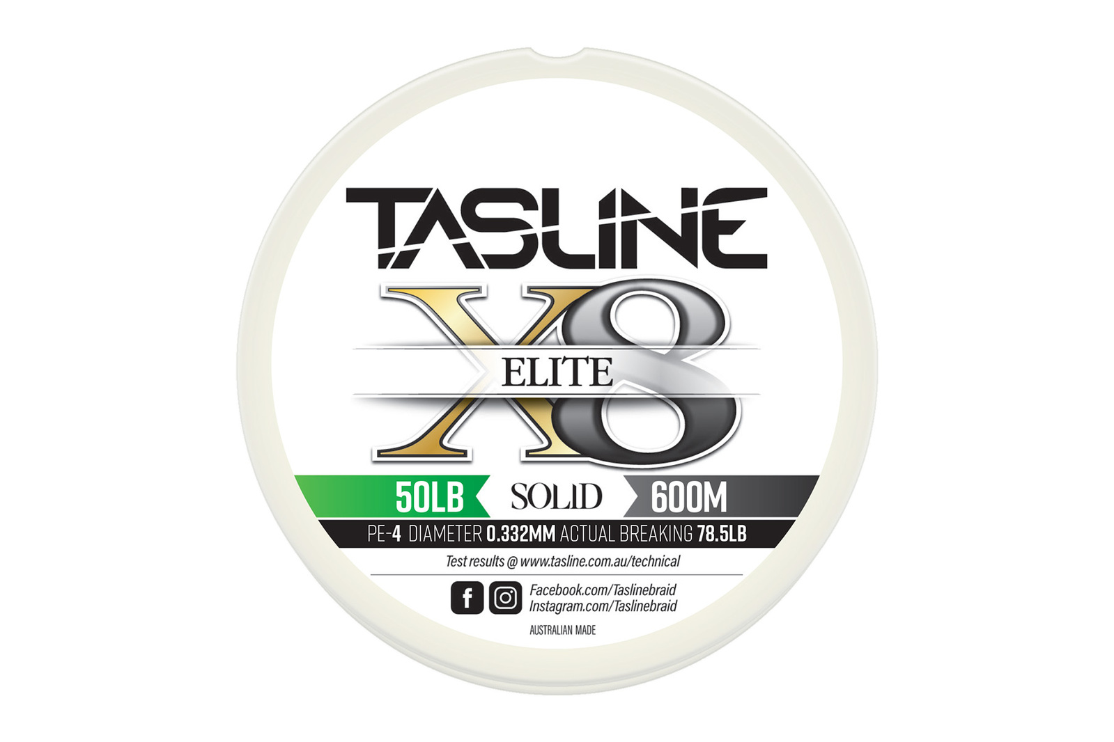 Tasline Elite White 600m Braid Fishing Line #50lb