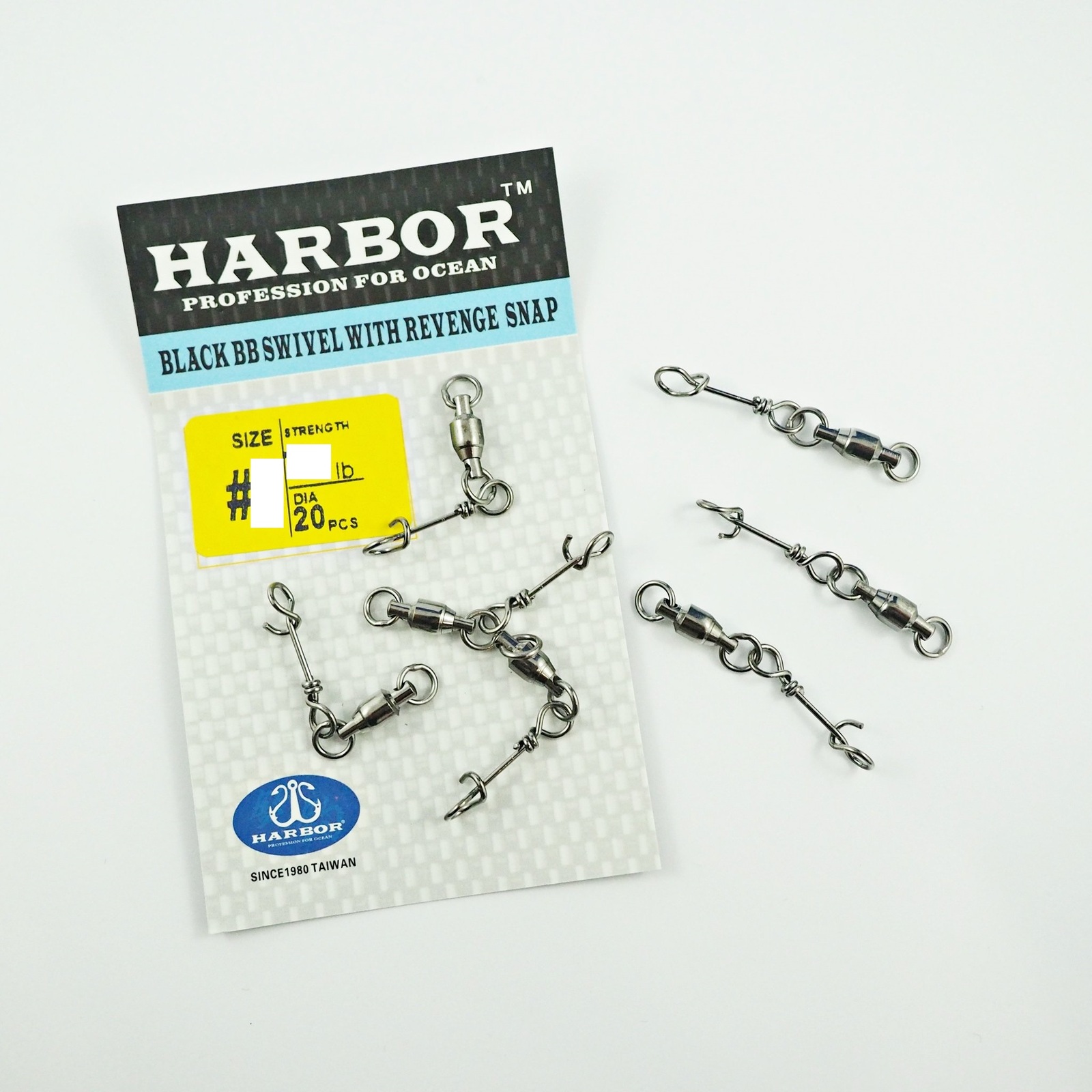 Harbor Black Ball Bearing (BB) Fishing Swivel With Revenge Snap #0