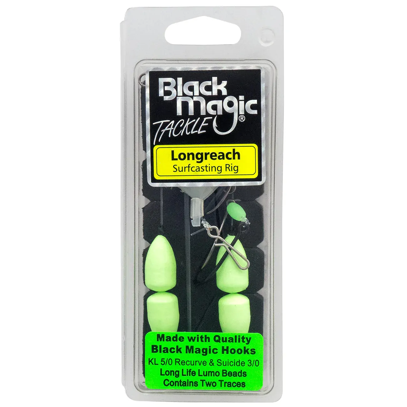 Black Magic Longreach Pre Made Surf Bottom Pulley Fishing Rig #Lumo Float