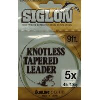 Sunline Siglon 9ft Knotless Fly fishing Tapered Leader - Choose Size