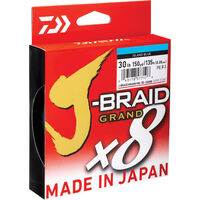 Daiwa J Braid Grand x8 150 yds Island Blue Braid Fishing Line - Choose Lb