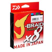 Daiwa J Braid Grand x8 150m Multi Colour PE Fishing Line - Choose Lb 