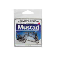 Mustad Black Ball Bearing Swivels with Cross-Lock Snap