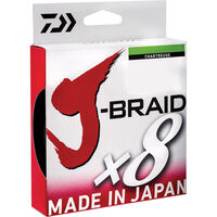 Daiwa J Braid x8 150m Chartreuse Braided Fishing Line - Choose Lb