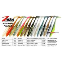 ZMan Scented PaddlerZ 4" Inch Lures Soft Plastic Fishing Z Man Zman - Choose Colour