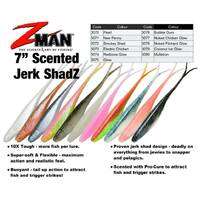 Zman Scented 7" Jerk ShadZ Soft Plastic Fishing Lure Z Man Zman - Choose Colour