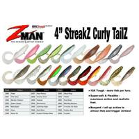 Zman StreakZ Curly Tail 4" Soft Plastic Fishing Lure - Choose Colour