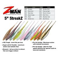 ZMan StreakZ 5" Jerk BaitZ Soft Plastic Fishing Lure - Choose Colour