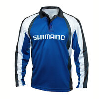 Shimano Corporate Sublimation Blue/Grey Fishing Shirt Choose Size 