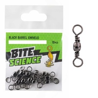 Bite Science Black Barrel Fishing Swivel Pre Pack - Choose Size