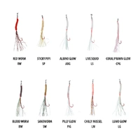 Vexed Bottom Worm Long Shank Assist Fishing Hook Size 10 - Choose Colour