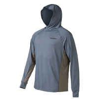 Shimano 2022 Tech Tee Cool Grey Hooded Fishing Shirt - Choose Size (SHH2)