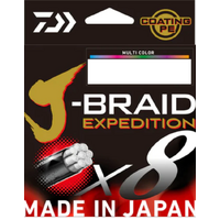 Daiwa J Braid Expedition x8 300m Multi Colour Braid Fishing Line - Choose Lb